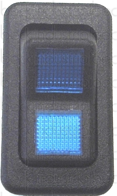 Switch, Rocker, Latching, Dbl Blue Lens
