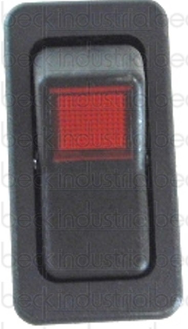 Rocker Switch, On/Off Red, Fan 2" 1 Light