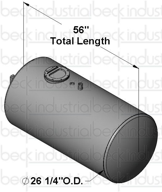 125 Gallon Steel Water Tank w/Flapper 26.25" X 48(56)