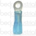 16-14 ga, #8 Ring Terminal, Heat Shrink, Blue