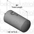 125 Gallon Steel Water Tank w/Flapper 26.25" X 48(56)