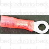 #8 Ring Terminal 18-22ga Heat Shrink, Red