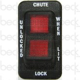 Rocker Switch, Chute Lock, 2 Lights, 1-5/8" (W/Engraving)