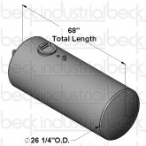 150 Gallon Steel Water Tank w/Flapper 26.25" X 60(68)